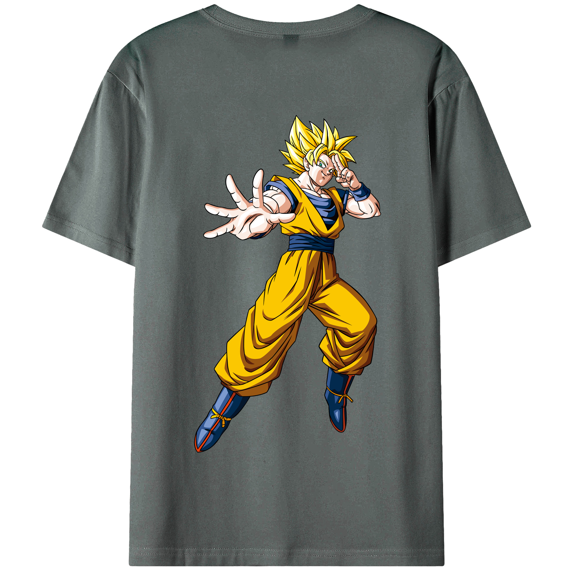（画像用） ドラゴンボール 孫悟空（そん ごくう）Son Goku カカロット DRAGON BALL Kakarotto 綿100％半袖Tシャツ（背面プリント）